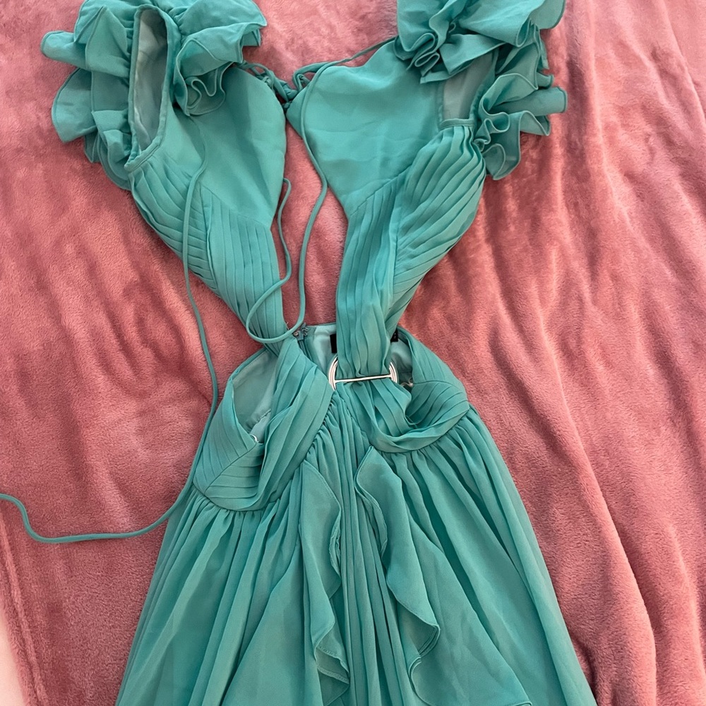 beautiful teal flowy dress